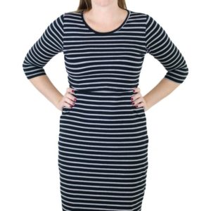 Dress 3/4th sleeve nursing striped