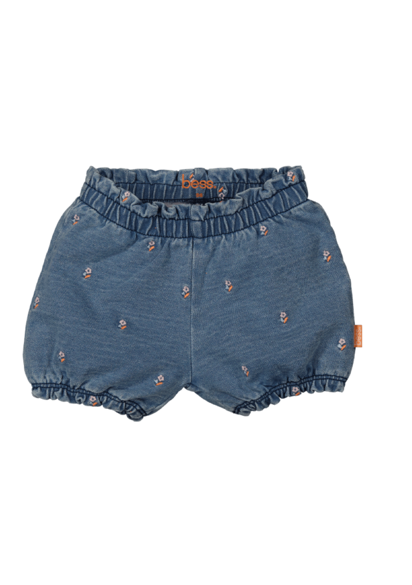 BESS Short Denim Embroidery Flower